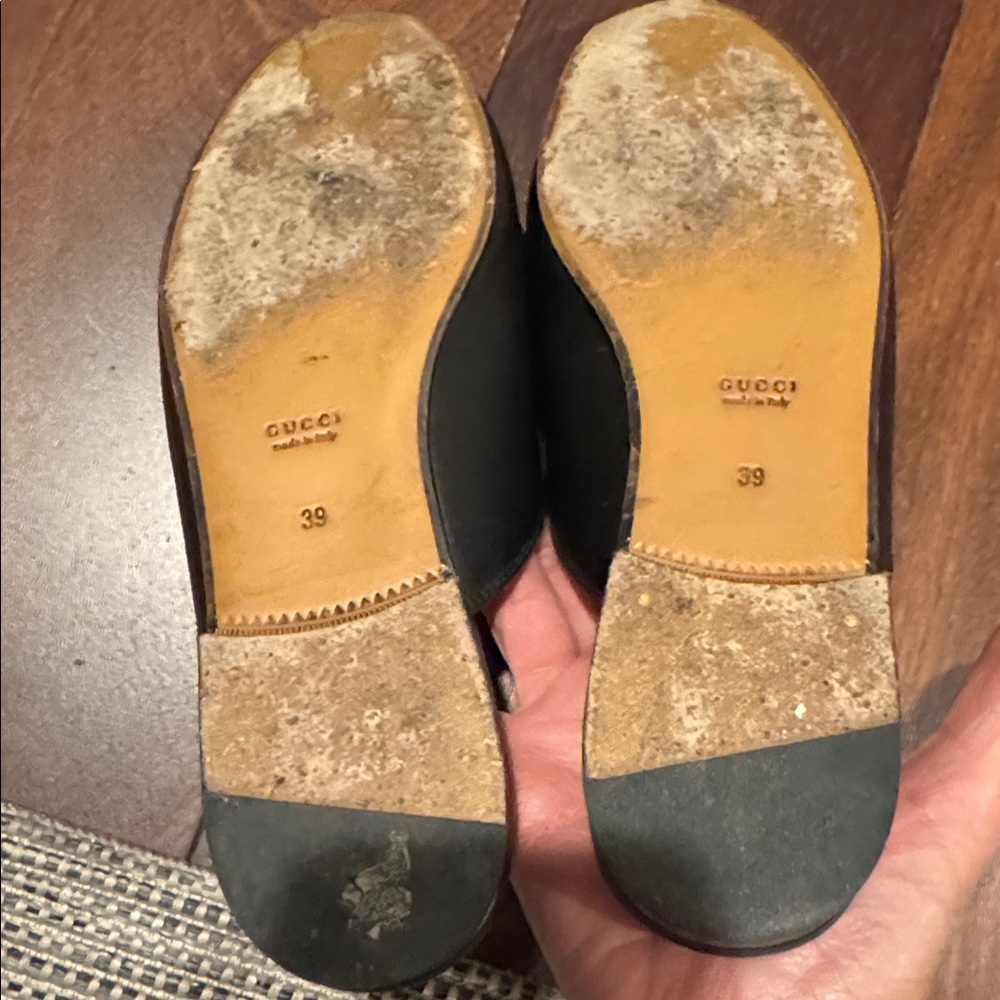 Gucci Princeton Authentic leather slipper slides with classic gold horse bit - Picture 13 of 16